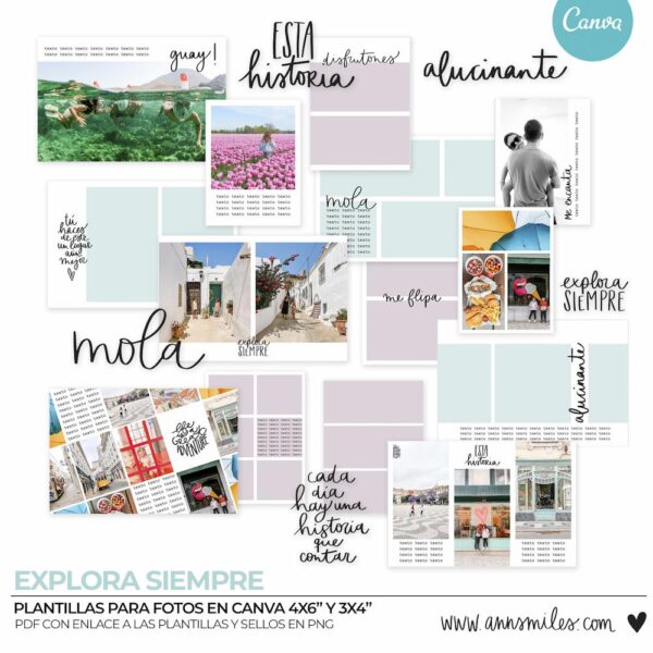 Plantilla de Fotografía en Canva para Álbum de Scrapbooking