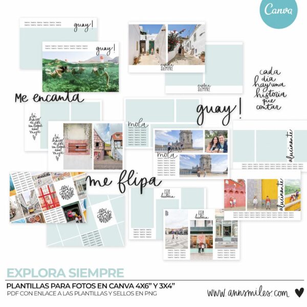 Plantilla de Fotografía en Canva para Álbum de Scrapbooking