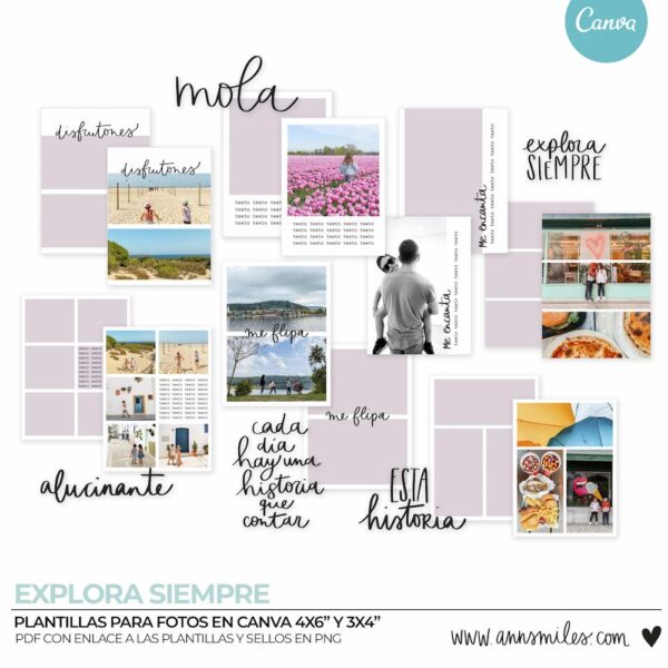 Plantilla de Fotografía en Canva para Álbum de Scrapbooking