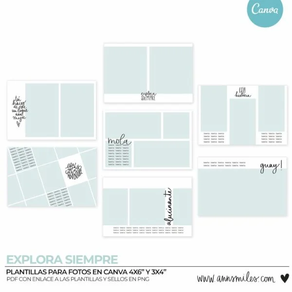 Plantilla de Fotografía en Canva para Álbum de Scrapbooking