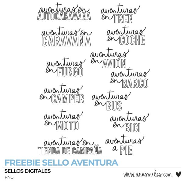 Sellos Digitales de Scrapbooking FREEBIE de Aventuras