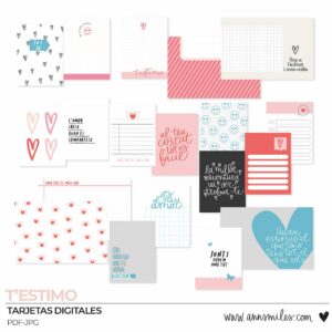 Tarjetas Digitales Scrapbooking T'estimo