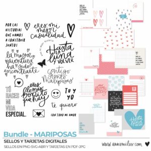 Tarjetas y Sellos Digitales Scrapbooking Mariposas