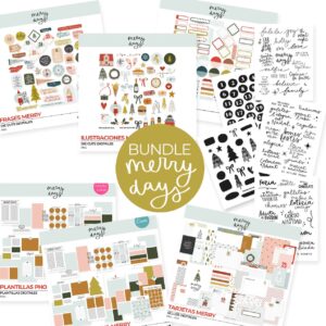 Tarjetas y Sellos Digitales Scrapbooking Merry Days