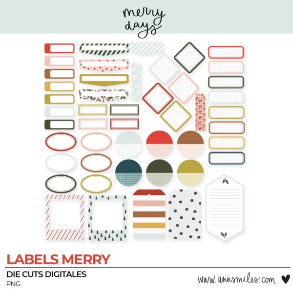 Tarjetas y Sellos Digitales Scrapbooking Merry Days