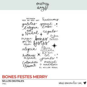 Tarjetas y Sellos Digitales Scrapbooking Merry Days