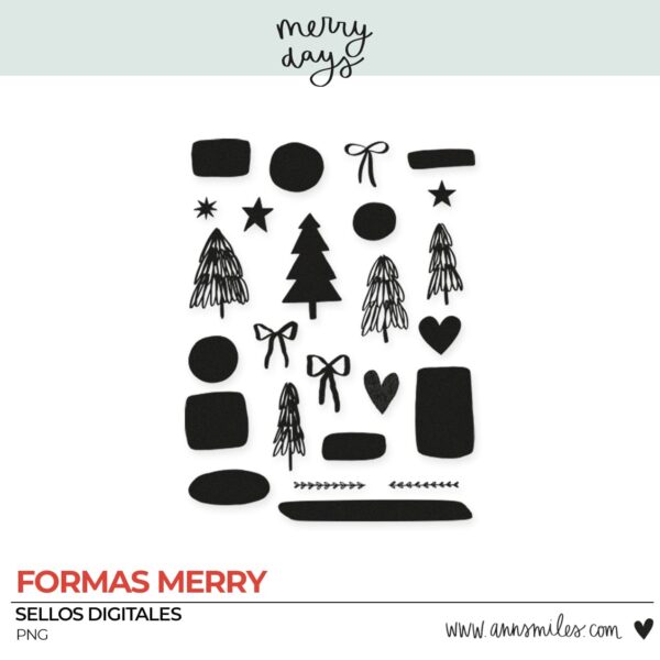 Tarjetas y Sellos Digitales Scrapbooking Merry Days