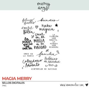 Tarjetas y Sellos Digitales Scrapbooking Merry Days