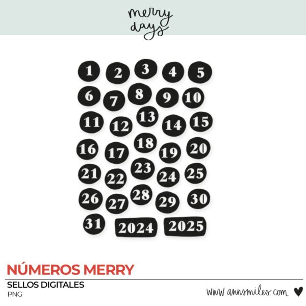 Tarjetas y Sellos Digitales Scrapbooking Merry Days