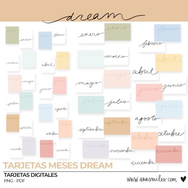 Tarjetas Digitales Scrapbooking Dream