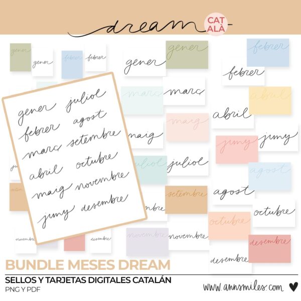 Tarjetas y Sellos Digitales Scrapbooking Dream Catalán