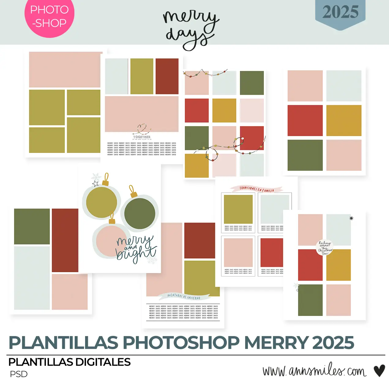 Plantillas Photoshop Merry Scrapbooking