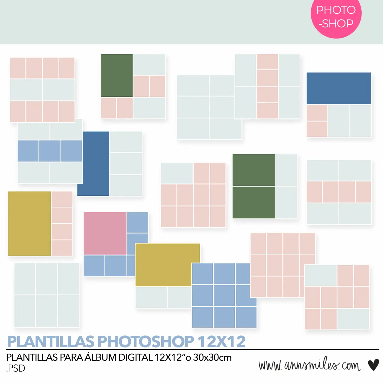 Plantillas Photoshop 12x12"