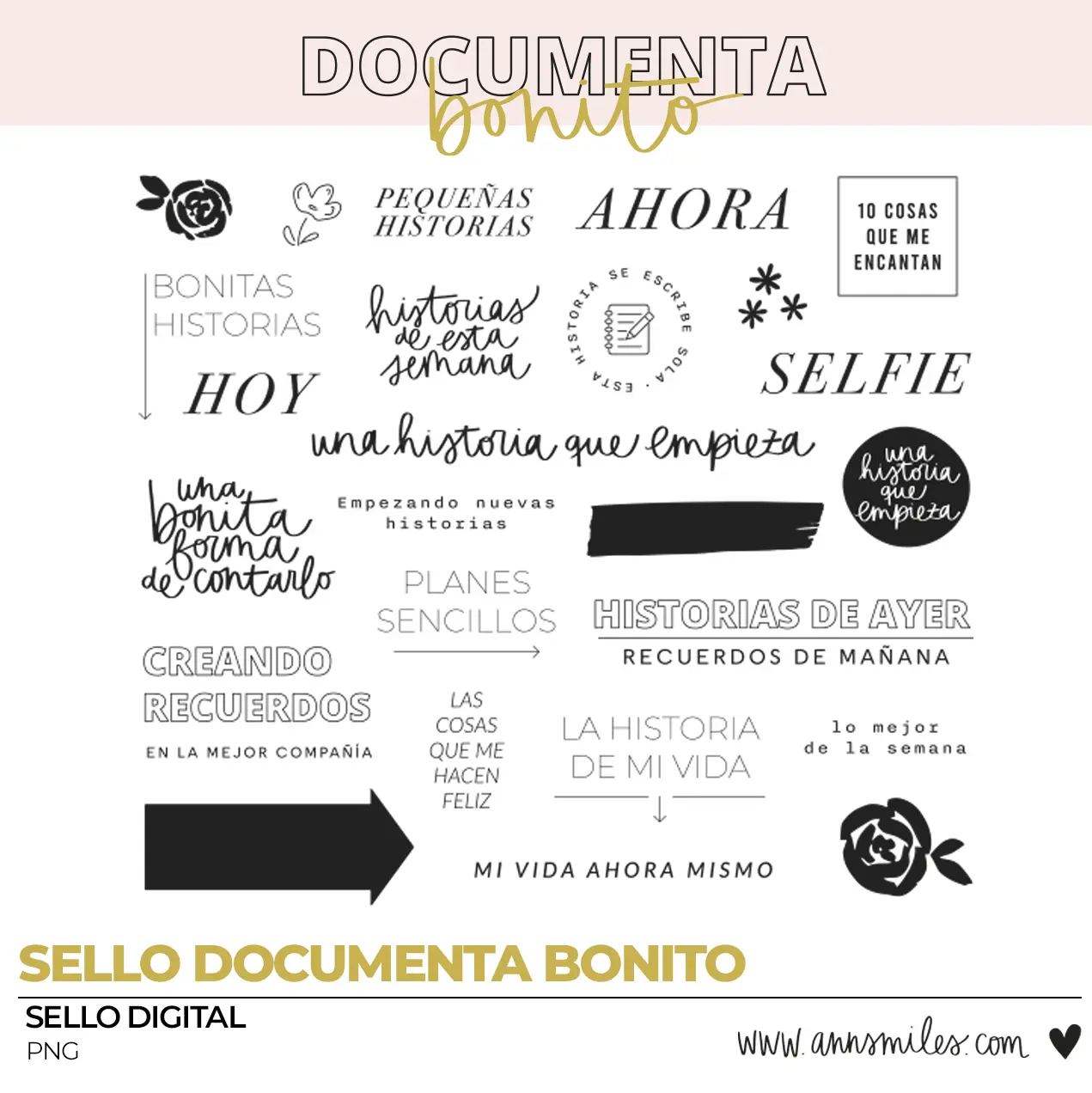 SELLOS DIGITALES DOCUMENTA BONITO SCRAPBOOKING