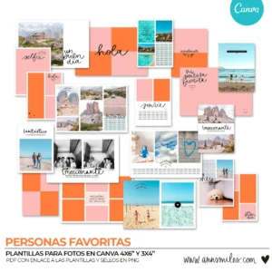 Plantillas Canva Personas Favoritas 4x6" y 3x4"