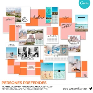 Plantillas Canva Persones Preferides 4x6" y 3x4" (Catalán)