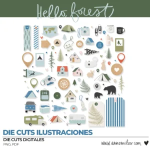 Die Cuts Ilustraciones Hello Forest
