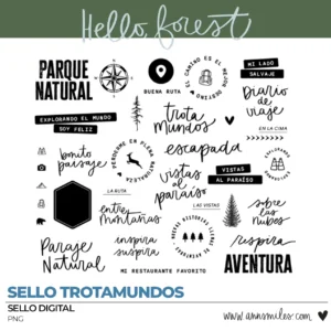 Sellos Digitales Trotamundos | Hello Forest